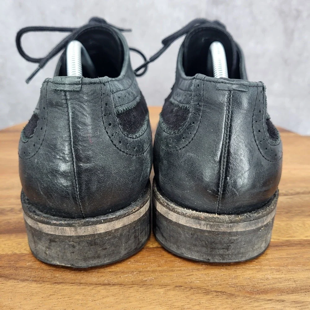 Brusque‎ Oxford Shoes Mens 13 EU 46 Gray Suede Leather Wingtip Dress Shoes